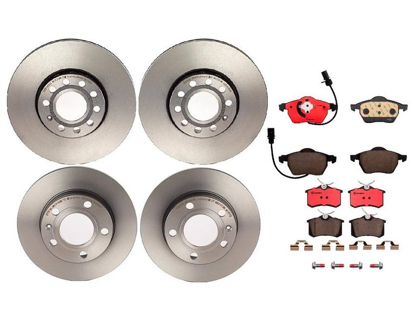 Audi Brake Kit - Pads and Rotors Front and Rear (288mm/245mm) (Ceramic) 8E0698451L - Brembo 1627311KIT